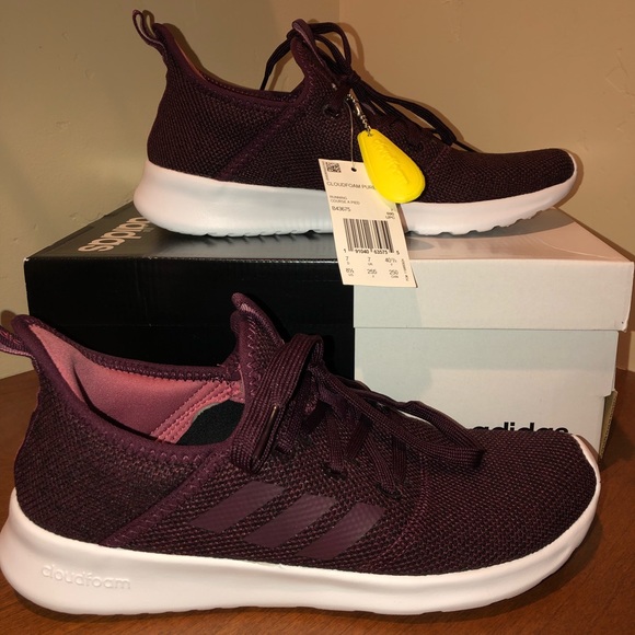 adidas cloudfoam pure women's sneakers maroon